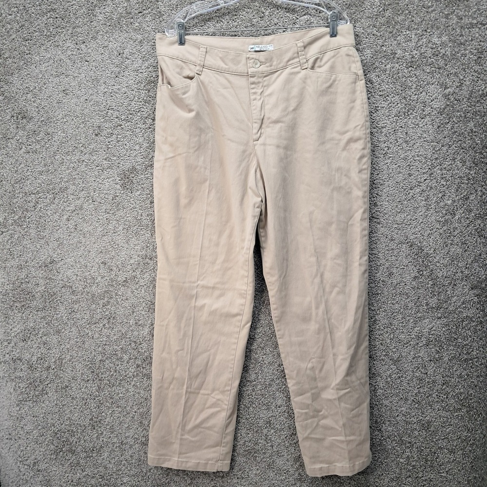 Lee Relaxed Fit At The Waist Tan Khaki Pants Womens 18 Long 4601228